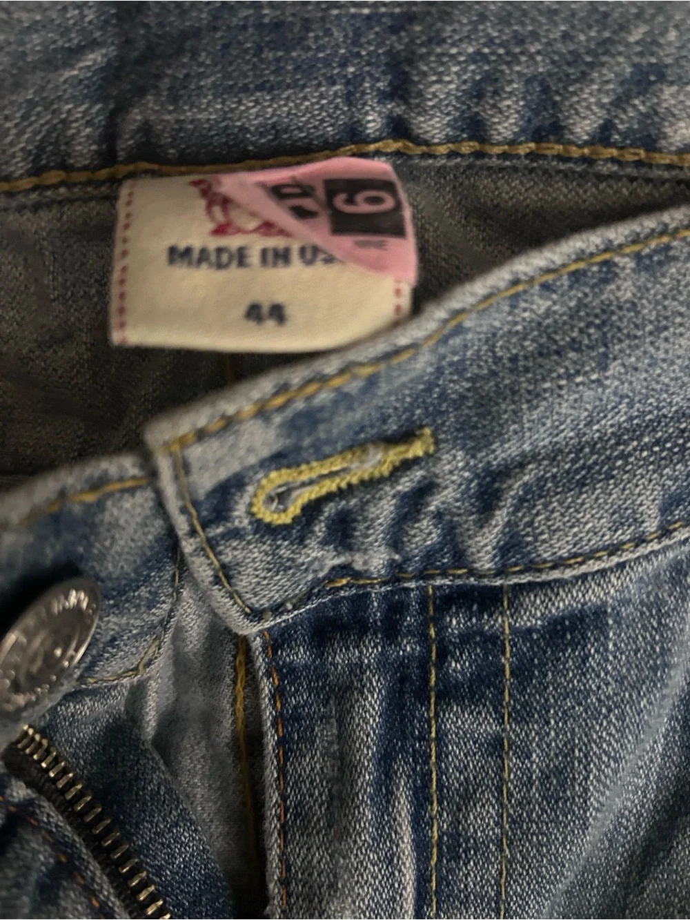 True Religion Light Blue Distressed Straight Leg Jeans